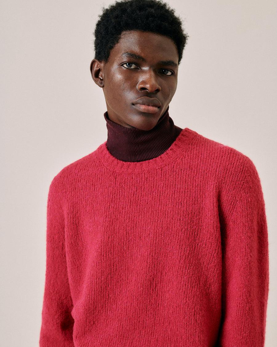 Scaglione ROUND NECK SEAMLESS PUFFED CASHMERE DAHLIA In Saldo