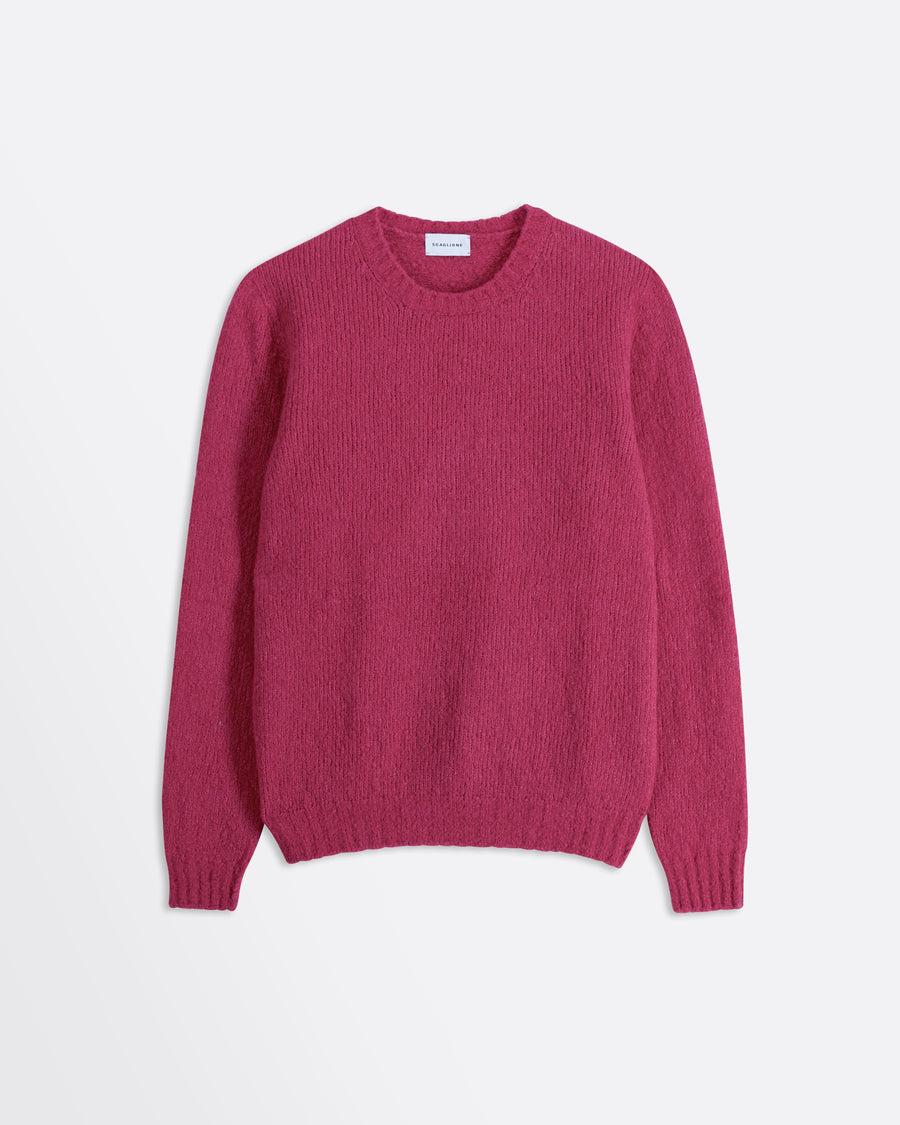 Scaglione ROUND NECK SEAMLESS PUFFED CASHMERE DAHLIA In Saldo
