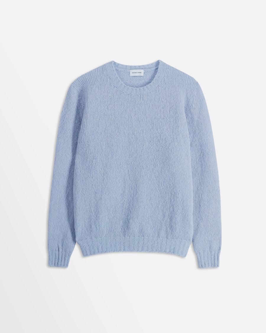 Scaglione ROUND NECK SEAMLESS PUFFED CASHMERE CELESTE Nuova
