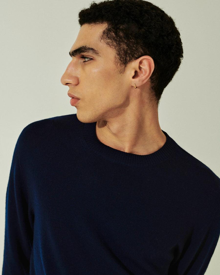 Scaglione GIROCOLLO SENZA CUCITURE MERINO NAVY Italy