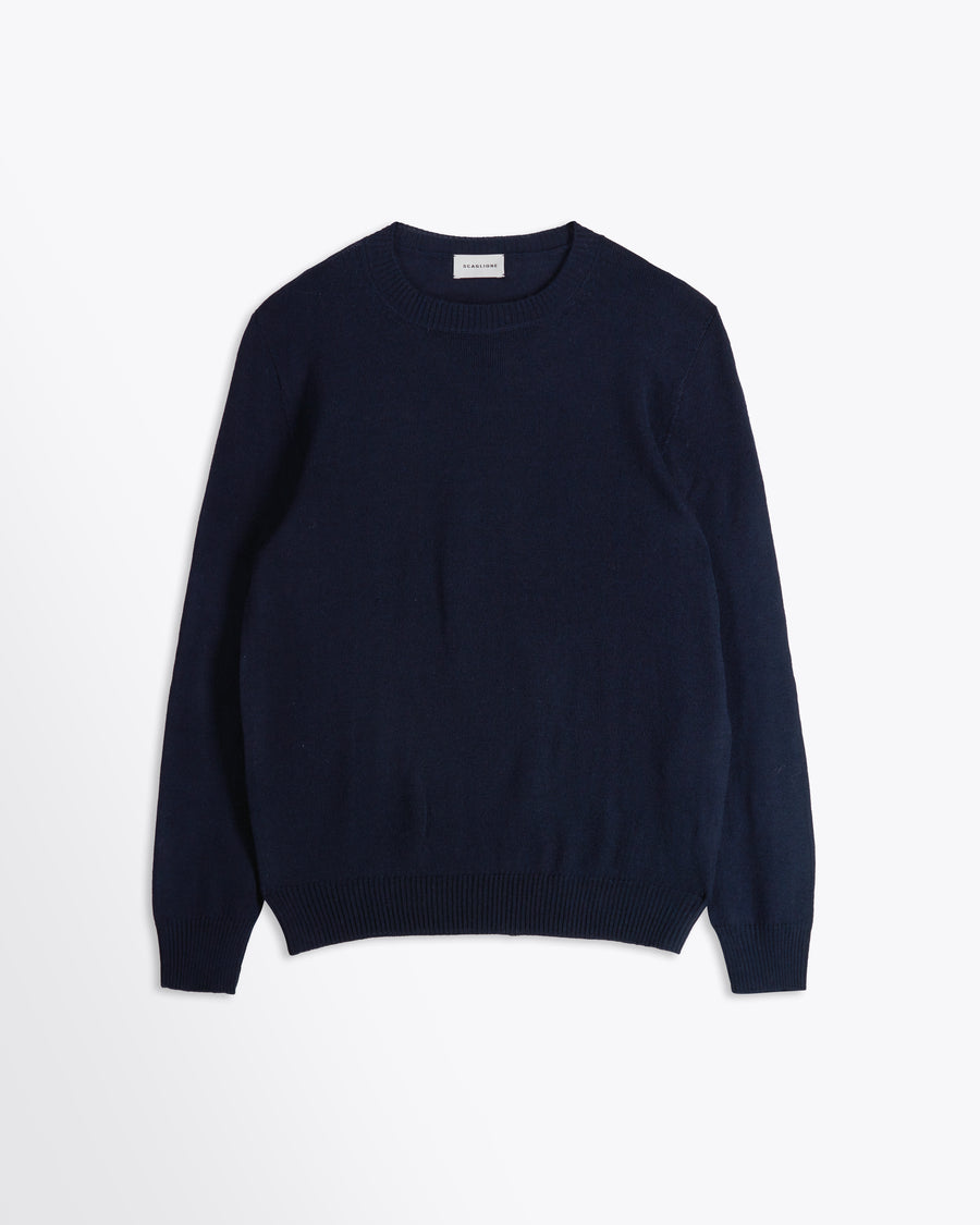 Scaglione GIROCOLLO SENZA CUCITURE MERINO NAVY Italy
