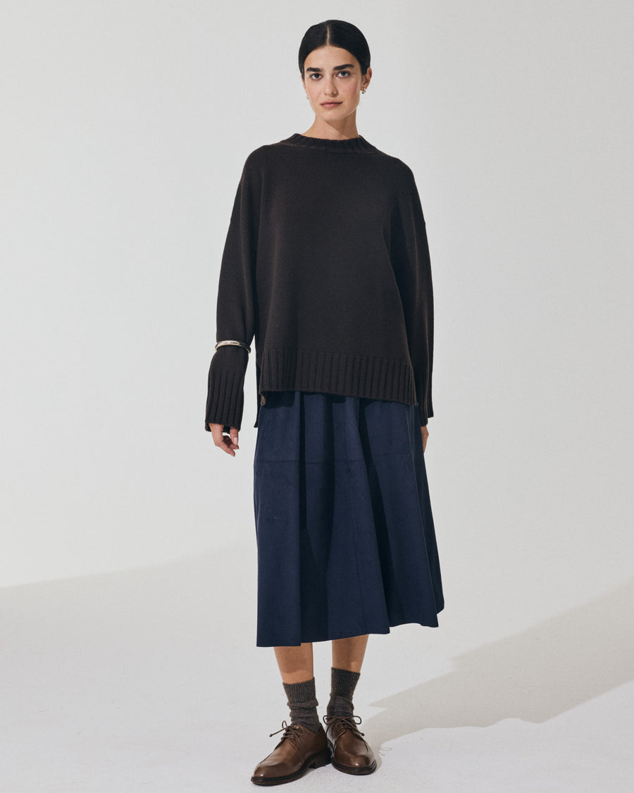 Scaglione ROUND NECK BOXY SOFT EBANO Pezzi Unici