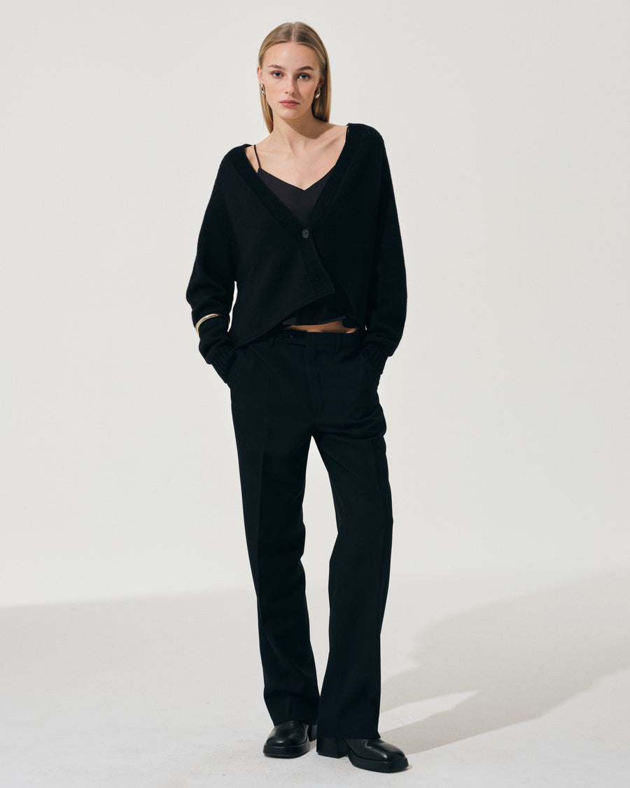 Scaglione CARDIGAN RAGLAN SEAMLESS MERINO BLACK Shopping Online