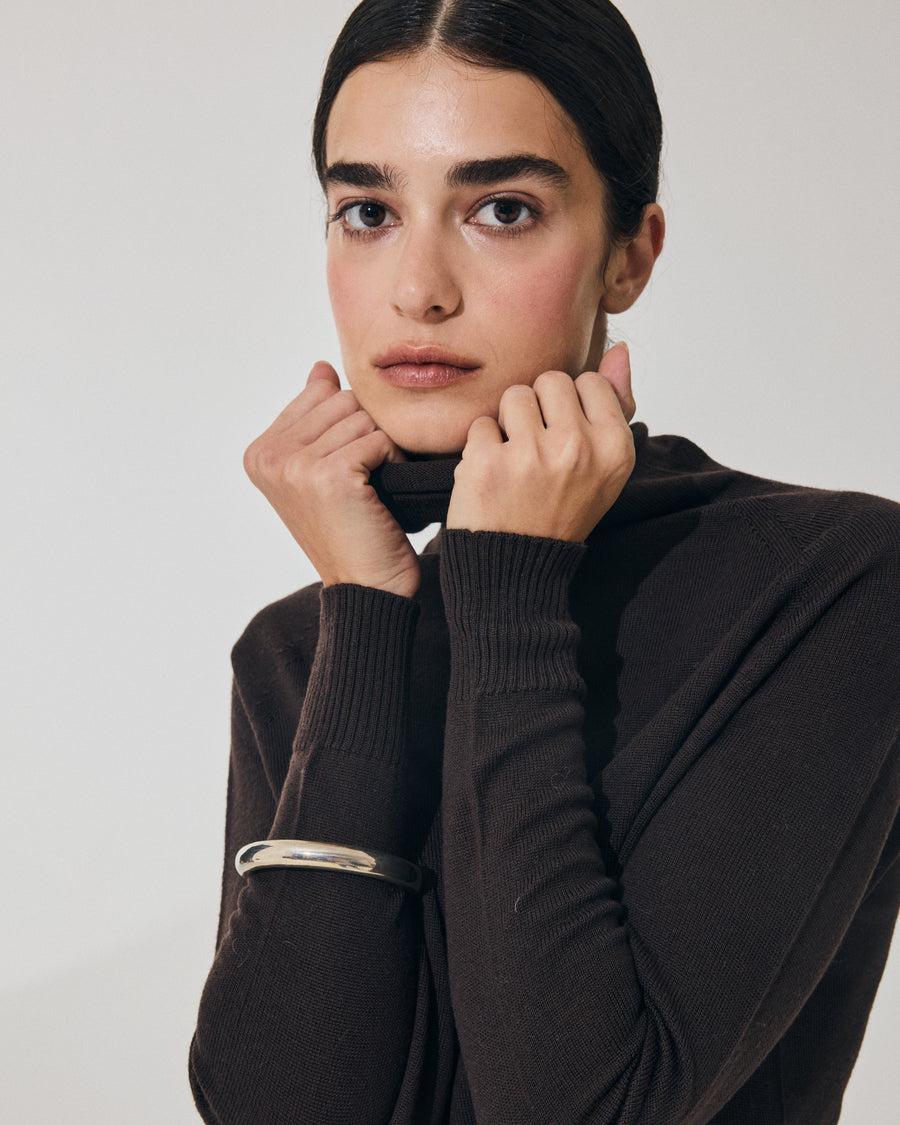 Scaglione MOCK N.RAGLAN SEAMLESS MERINO EBANO Offerta