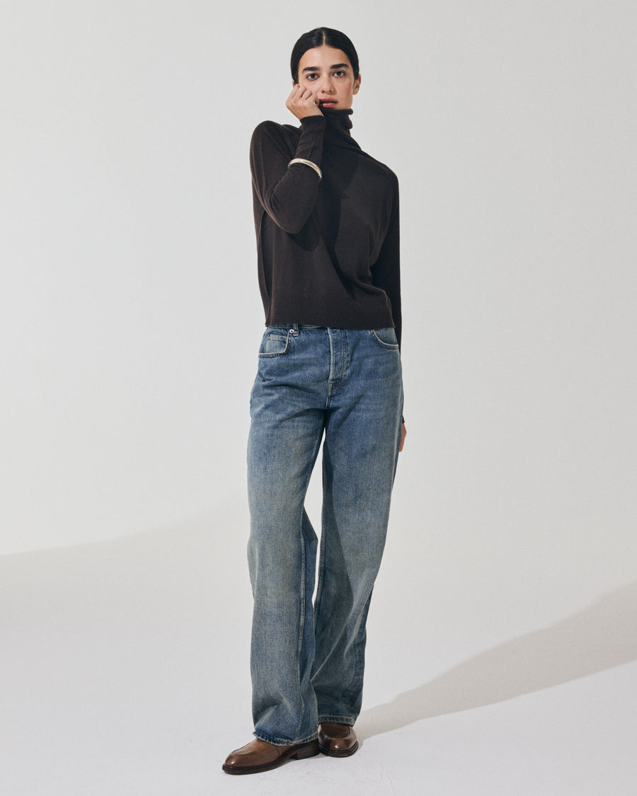 Scaglione MOCK N.RAGLAN SEAMLESS MERINO EBANO Offerta