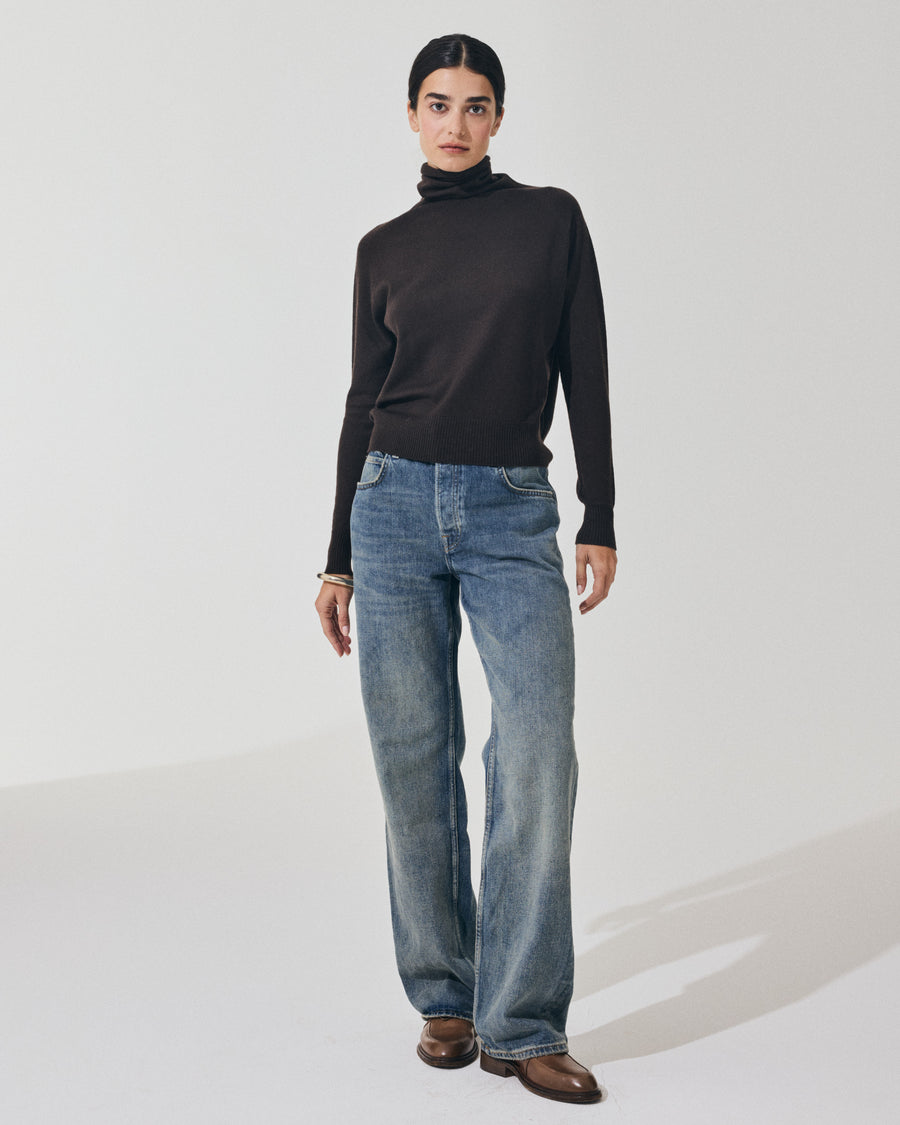 Scaglione MOCK N.RAGLAN SEAMLESS MERINO EBANO Offerta