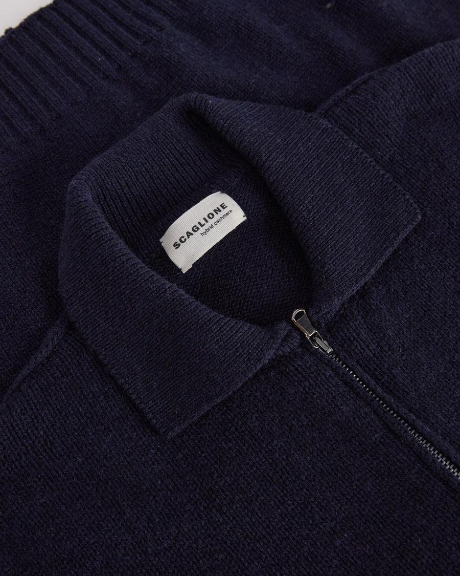 Scaglione POLO ZIPPER SOFT HYBRD CASHMERE NAVY 2025