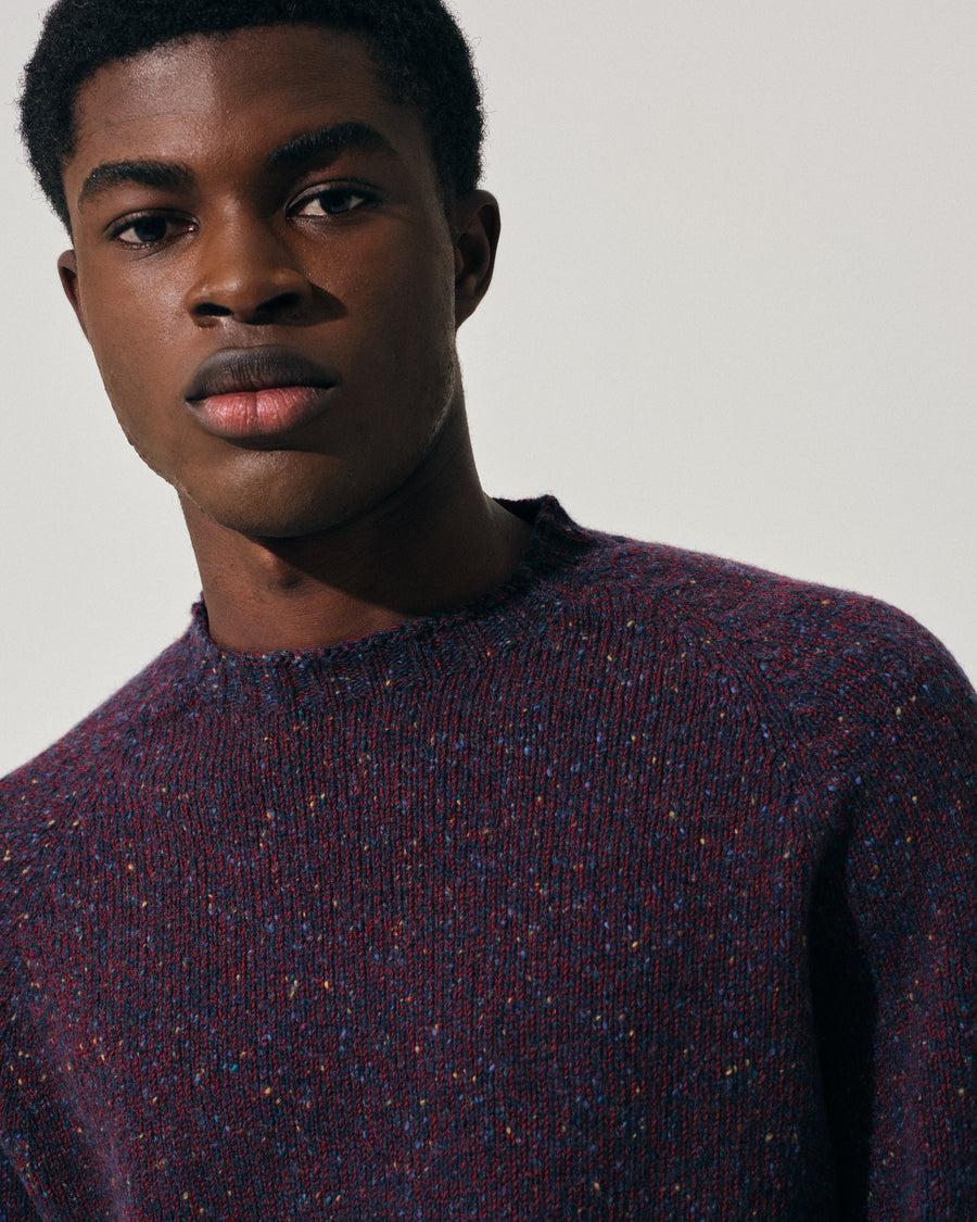 Scaglione ROUND NECK RAGLAN TWEEDMOULINE' NAVY Solo un giorno rimasto