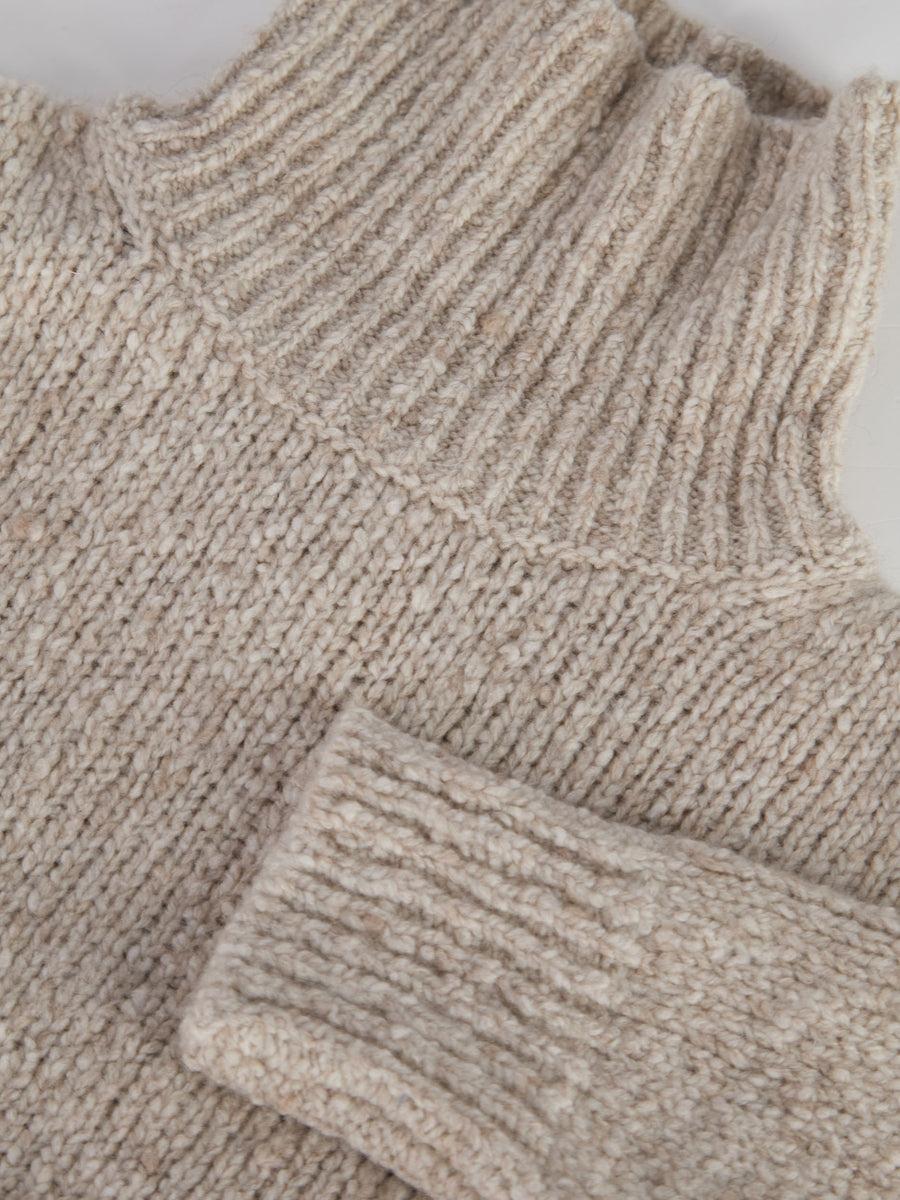 Scaglione MAXI PULL CASHMERE MULINE' SAND In Vendita