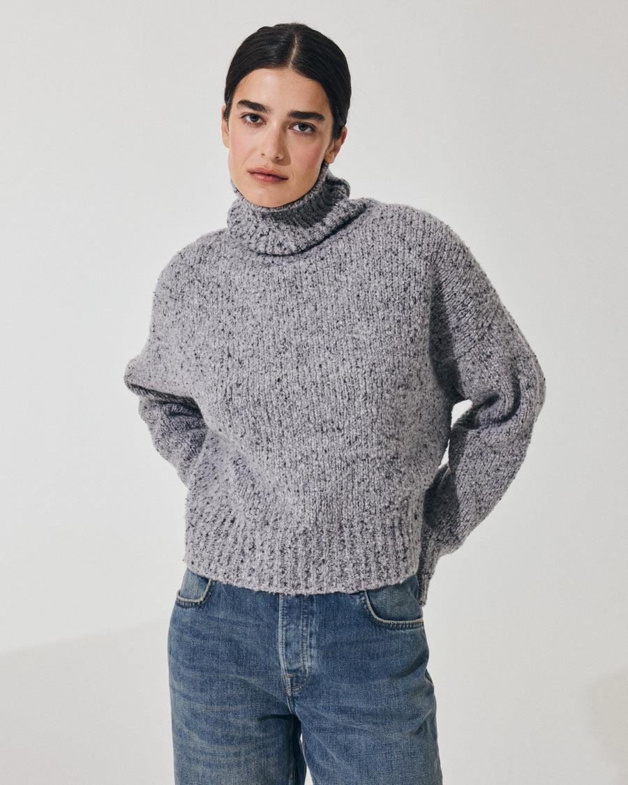 Scaglione MAXI PULL CASHMERE MULINE' GREY Saldi