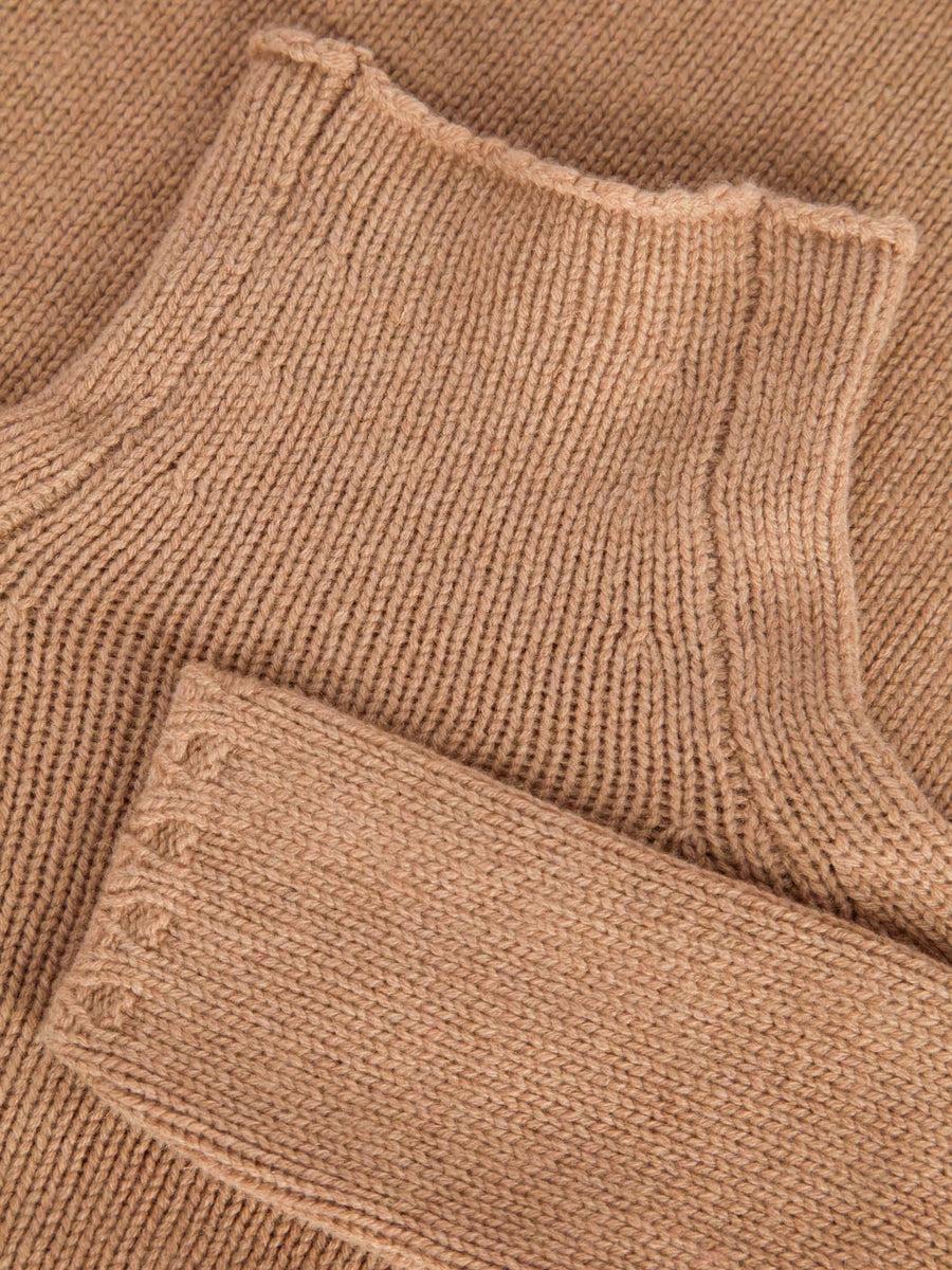 Scaglione MOCK NECK RAGLAN SUPERSOFT CARAMEL In Saldo