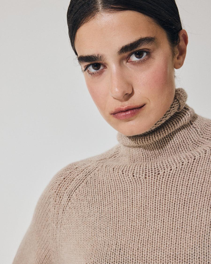Scaglione MOCK NECK RAGLAN SUPERSOFT SAND Nuova