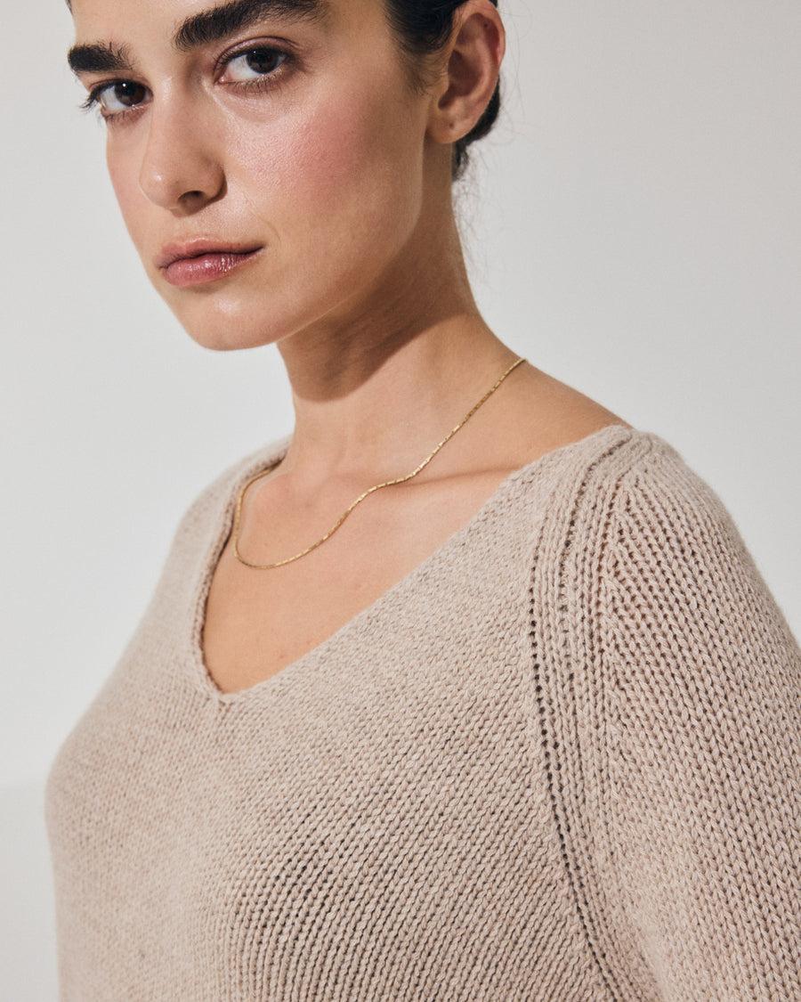 Scaglione V NECK SUPER SOFT SAND Pezzi Unici
