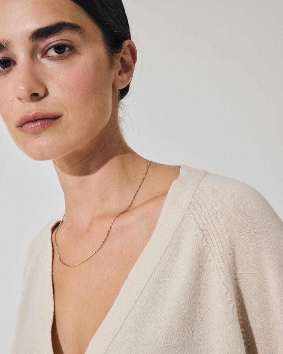 Scaglione CARDIGAN RAGLAN RIBBED SIDES MILK Qualità Garantita