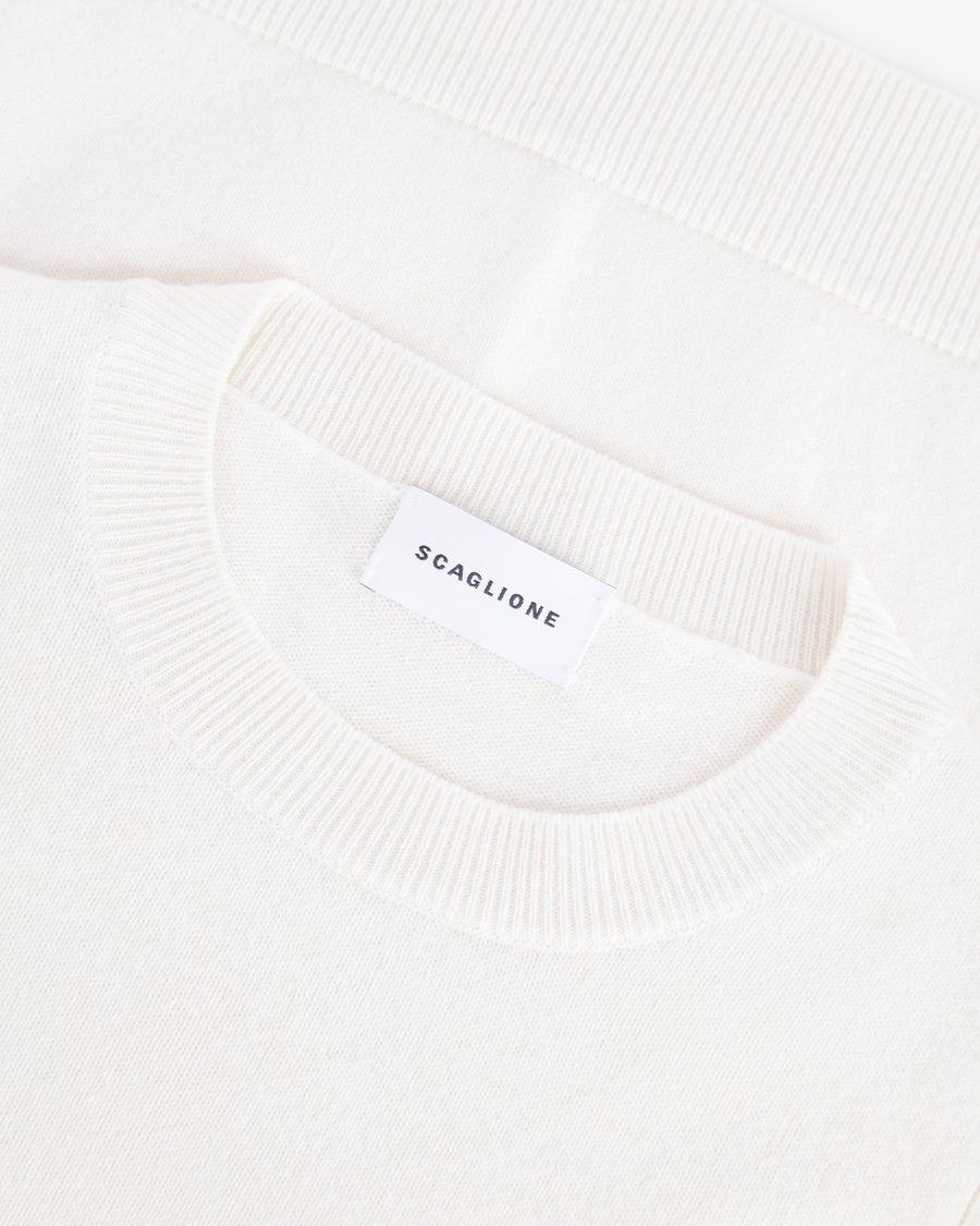 Scaglione ROUND NECK RIBBED SIDES MILK Promozione Limitata