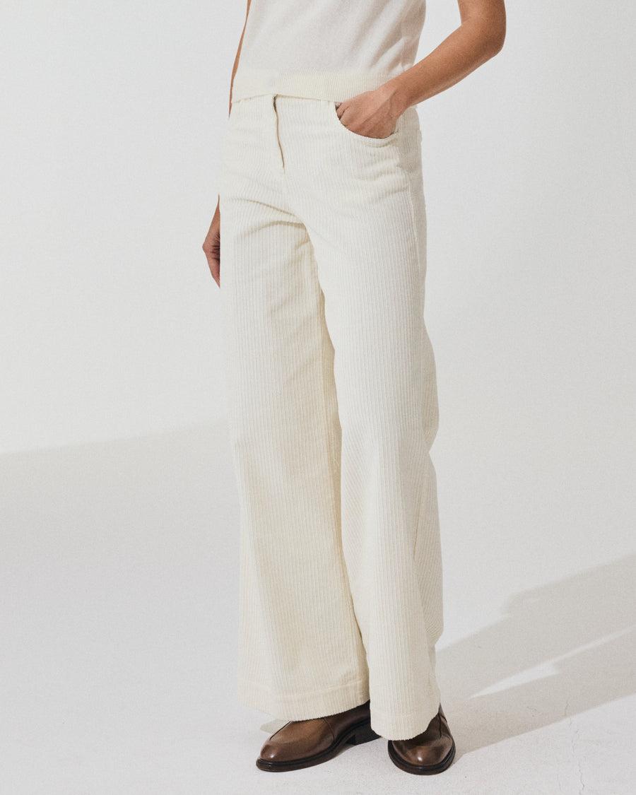 Scaglione PANT 5 TASCHE FLARE VELVET LATTE Shopping Online