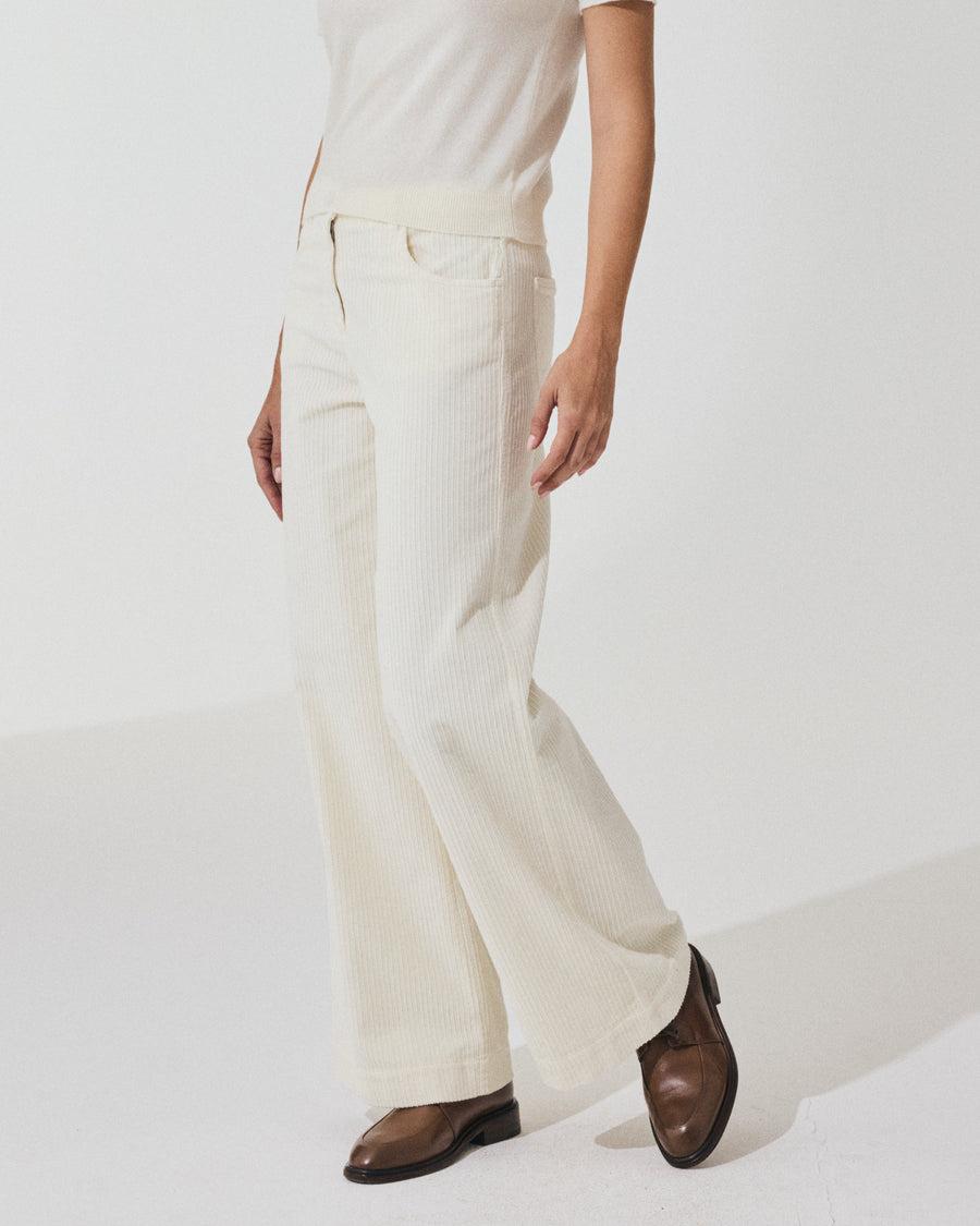 Scaglione PANT 5 TASCHE FLARE VELVET LATTE Shopping Online