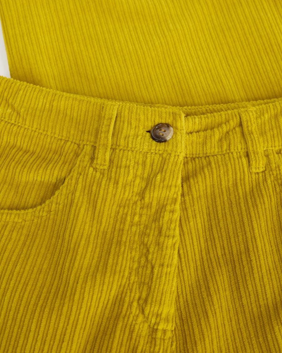 Scaglione PANT 5 TASCHE FLARE VELVET GIALLO Affare Del Giorno