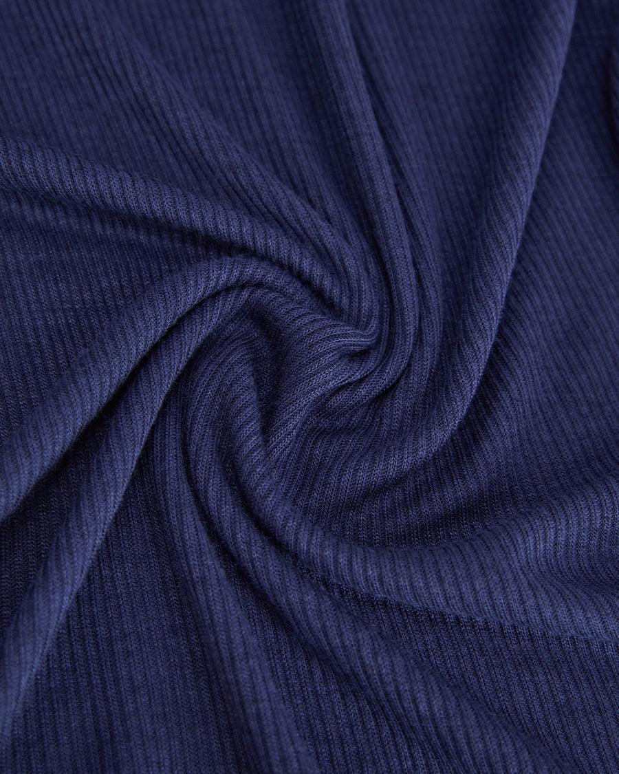Scaglione TURTLENECK RIBBED MICROMODAL BLUE Vendita Economica