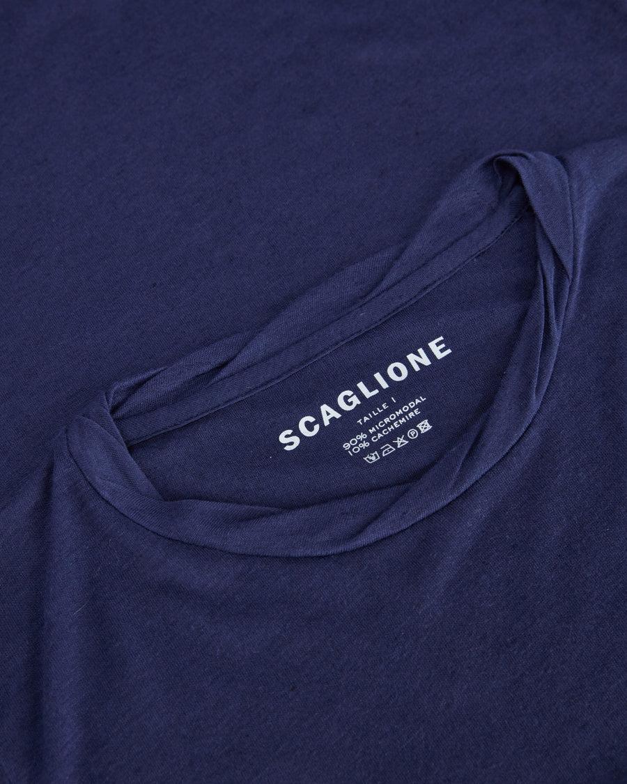 Scaglione ROUNDNECK ULTRALIGHT MICROMODAL BLUE In Saldo