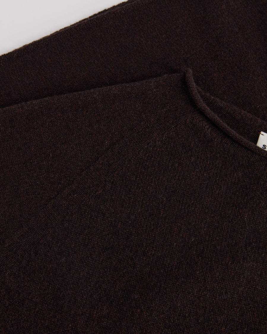 Scaglione ROUND NECK RAGLAN SEAMLESS HYBRID CASHMERE EBANO Italy