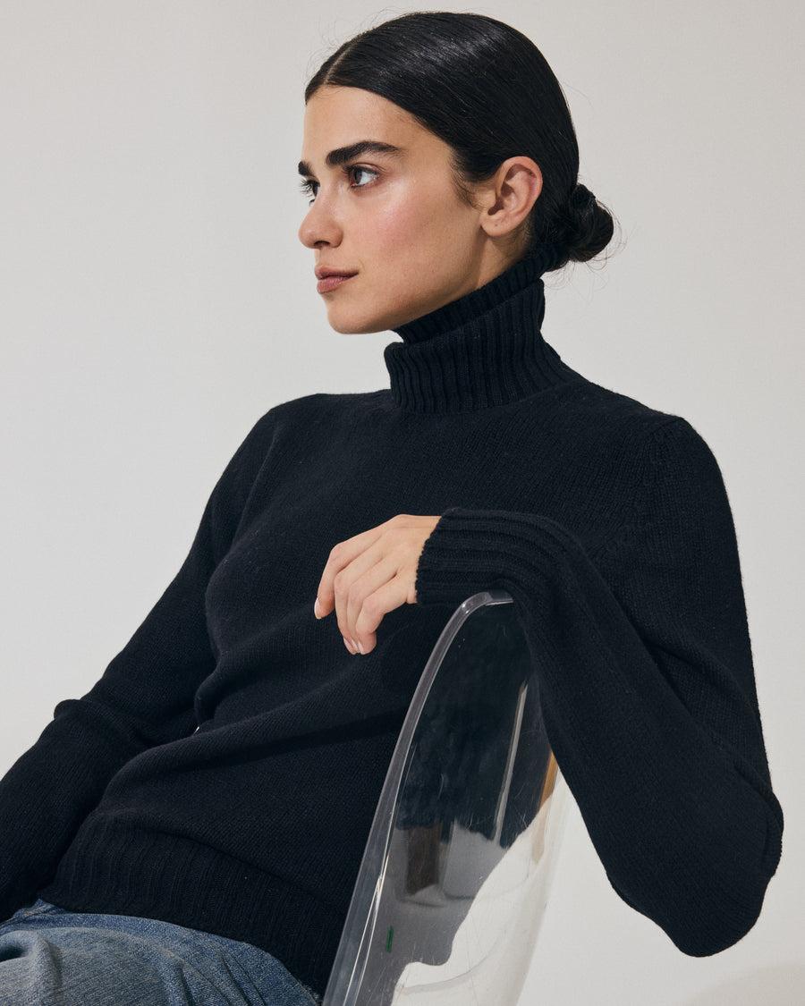 Scaglione TURTLE NECK SOFT HYBRID CASHMERE BLACK Promozione