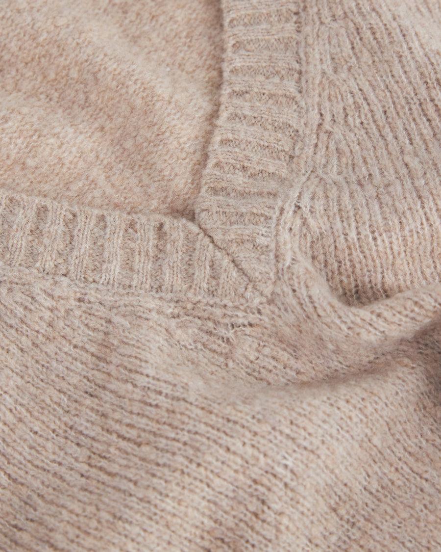 Scaglione V NECK OVER PUFFED CASHMERE BEIGE Consegna Veloce