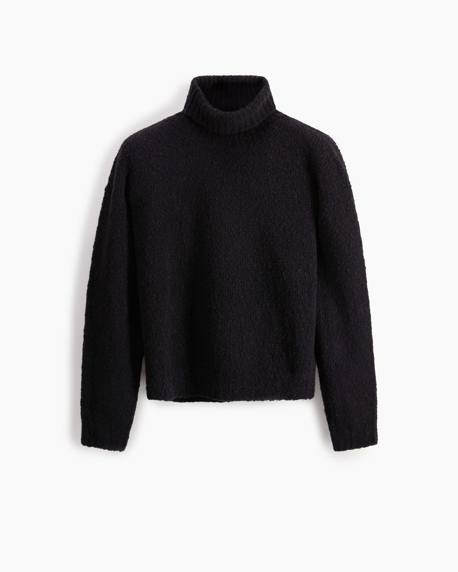 Scaglione TURTLE NECK SEAMLESS PUFFED BLACK
