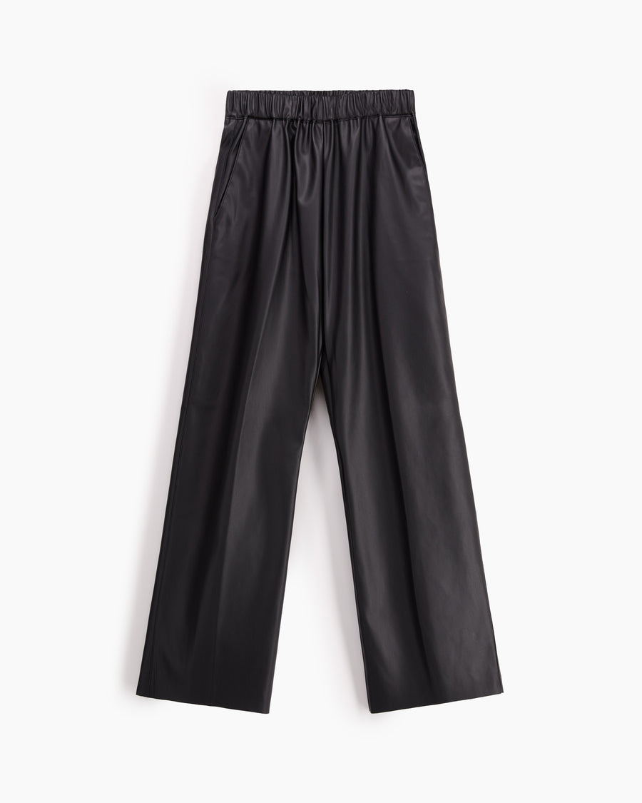Scaglione PANT DRITTO ECOPELLE BLACK Saldi Di Fabbrica