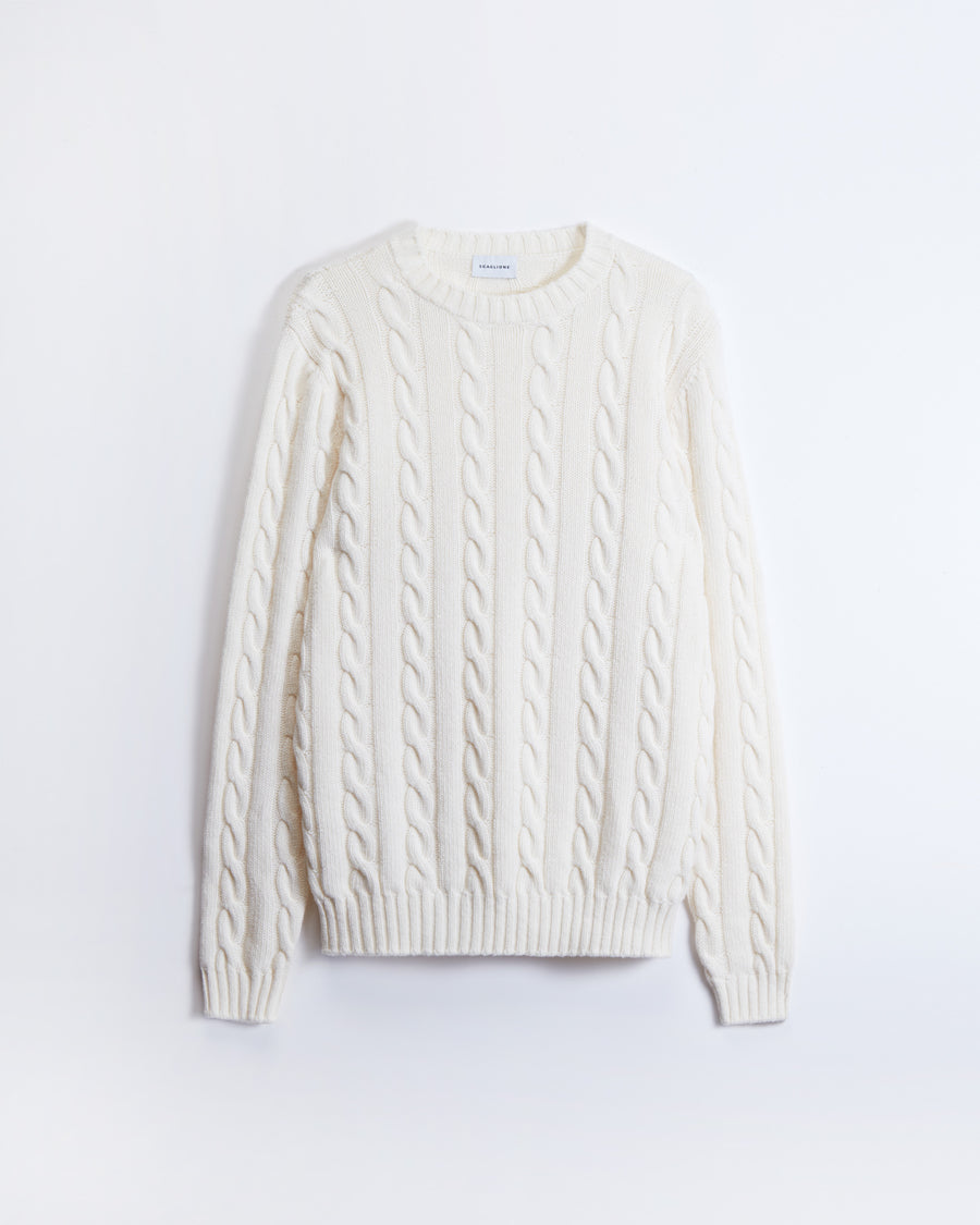 Scaglione ROUND NECK CABLES MIX CASH MILK Negozio