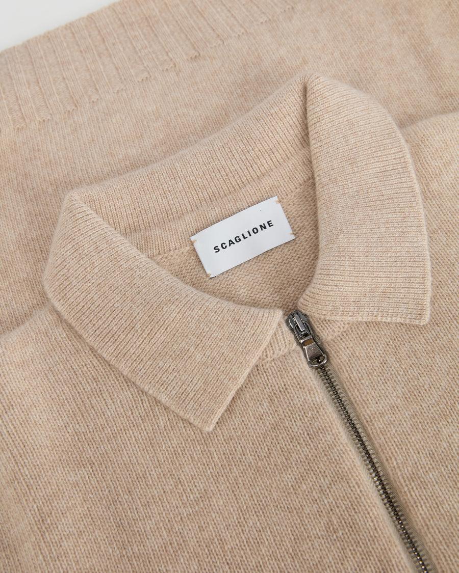 Scaglione POLO ZIP SEAMLESS MIXCASH SAND Nuova