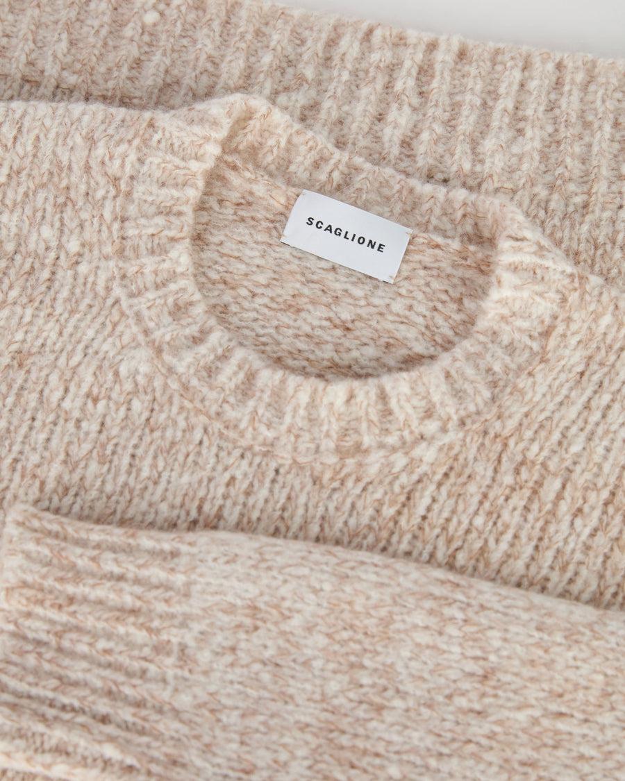 Scaglione ROUND NECK OVER MOULINE' CARAMEL In Linea