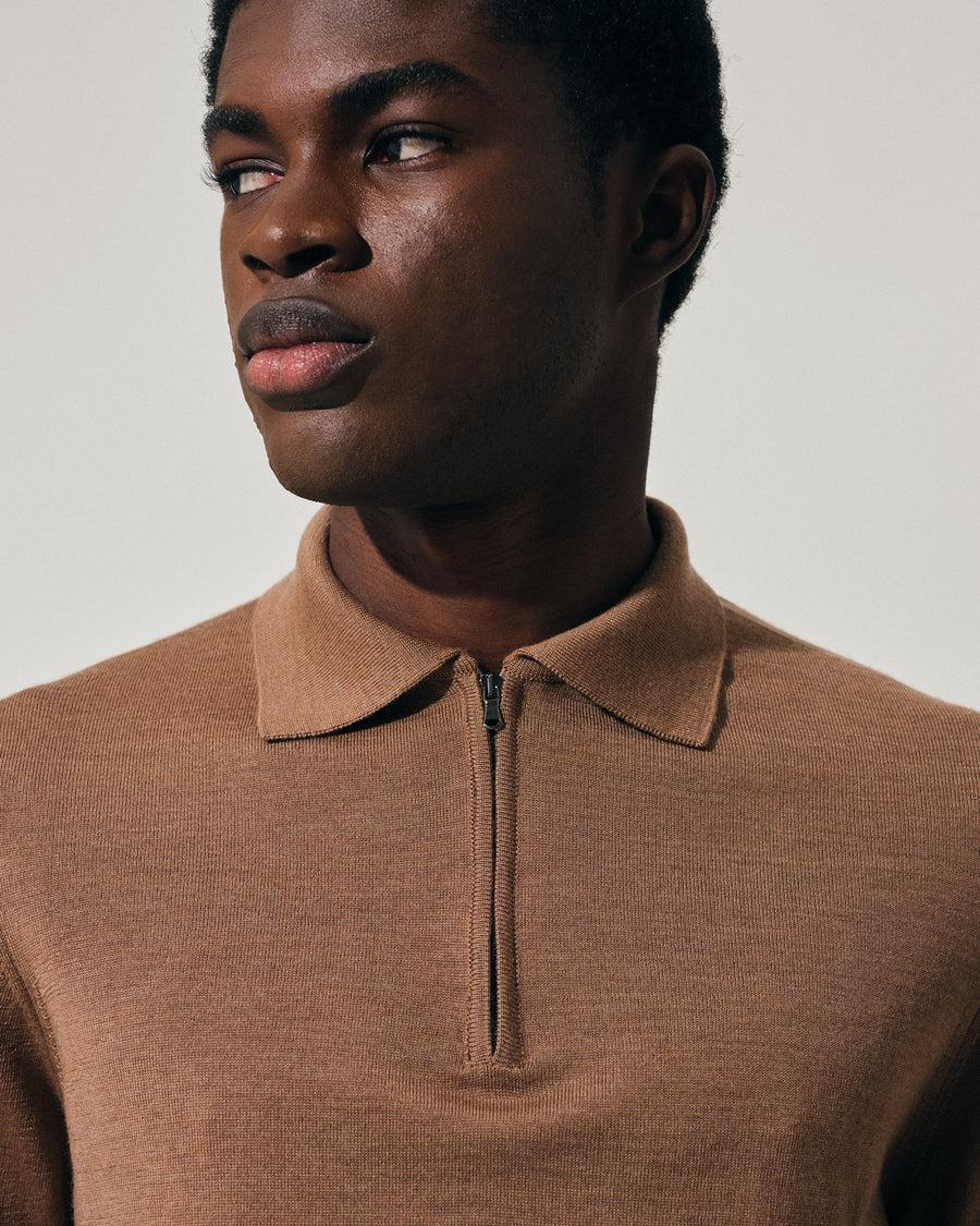 Scaglione POLO ZIP FINELUX CAMEL Nuovo