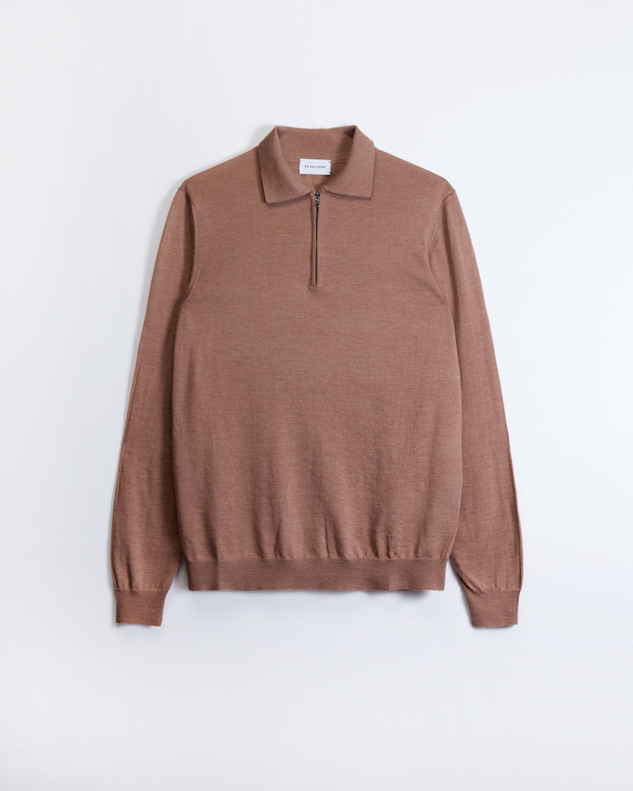 Scaglione POLO ZIP FINELUX CAMEL Nuovo