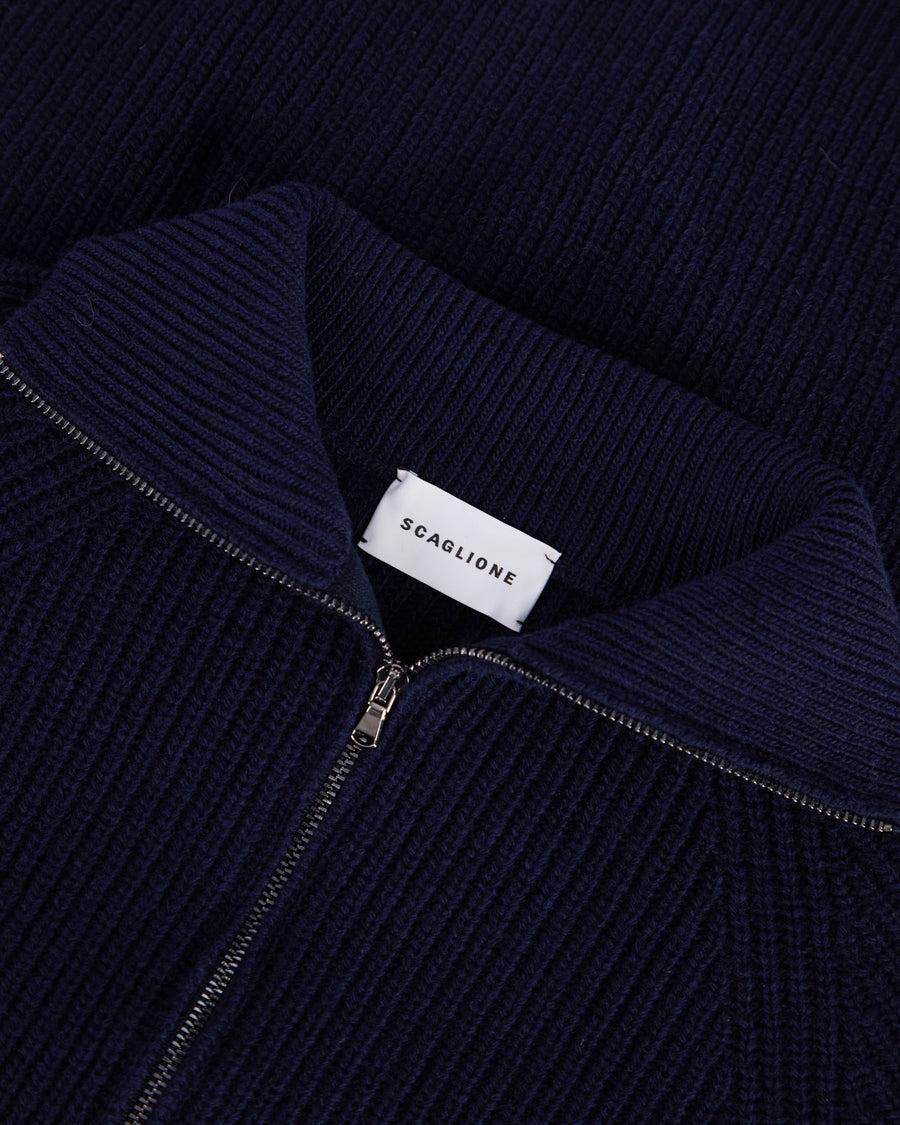 Scaglione ZIPPER T.NECK PANNOCCHIA CASH BLEND NAVY Vendita
