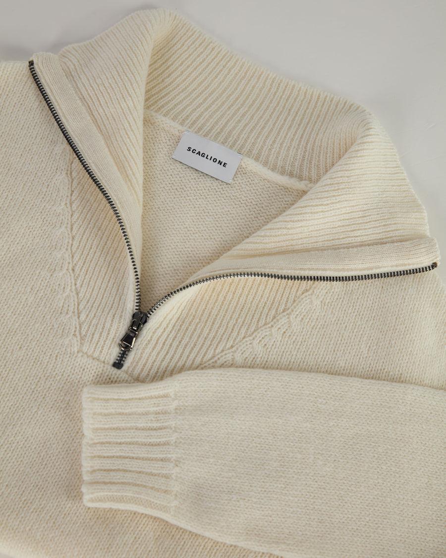 Scaglione MOCK NECK ZIP SOFTWOOL ICE Offerta