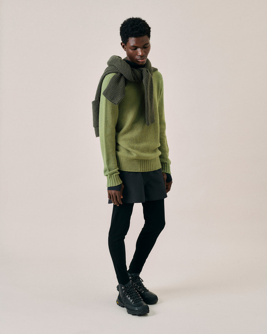 Scaglione ROUND NECK SOFT HYBRD CASHMERE CACTUS