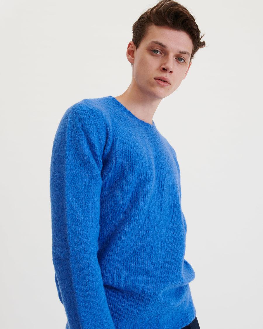 Scaglione ROUND NECK SEAMLESS PUFFED CASHMERE CORNFLOWER Qualità
