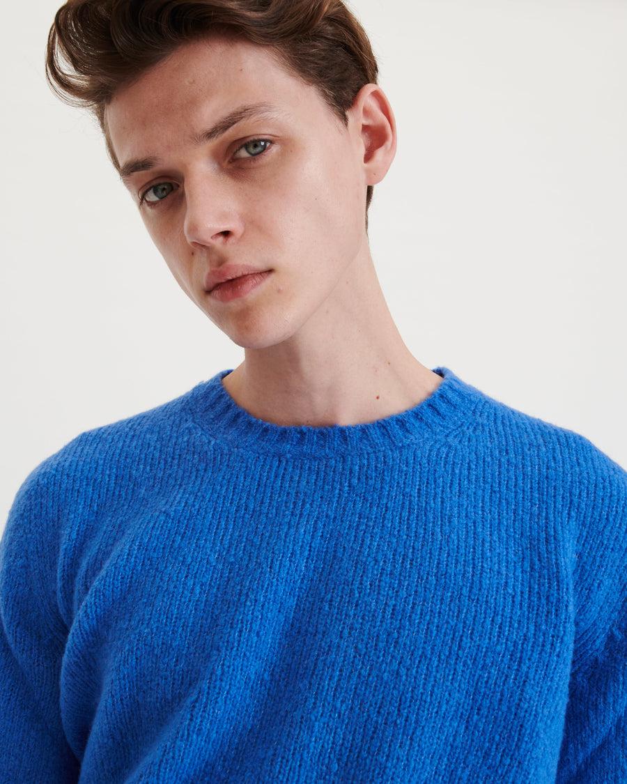 Scaglione ROUND NECK SEAMLESS PUFFED CASHMERE CORNFLOWER Qualità