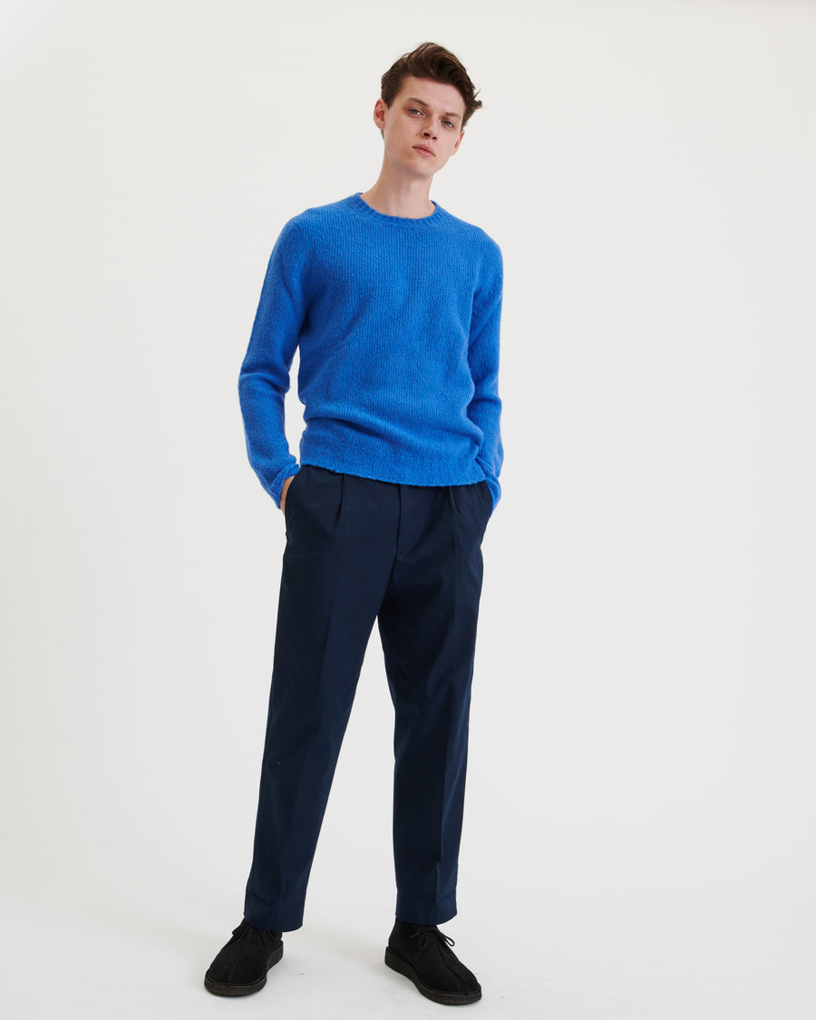 Scaglione ROUND NECK SEAMLESS PUFFED CASHMERE CORNFLOWER Qualità
