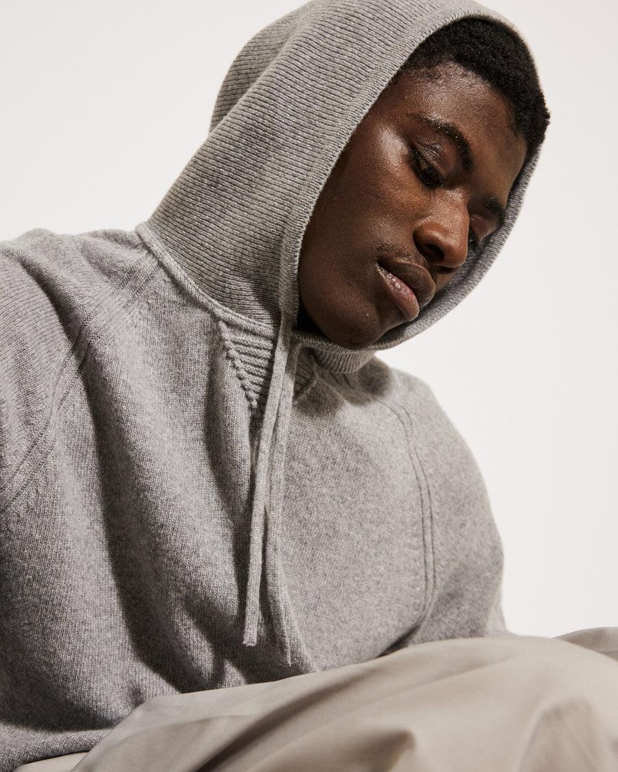 Scaglione HOODIE RAGLAN HYBRD CASHMERE GREY Vendita