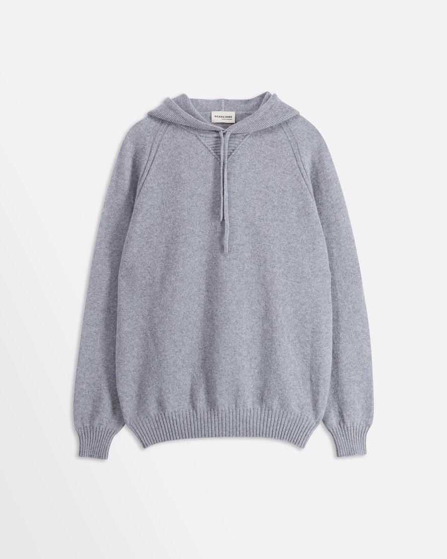 Scaglione HOODIE RAGLAN HYBRD CASHMERE GREY Vendita