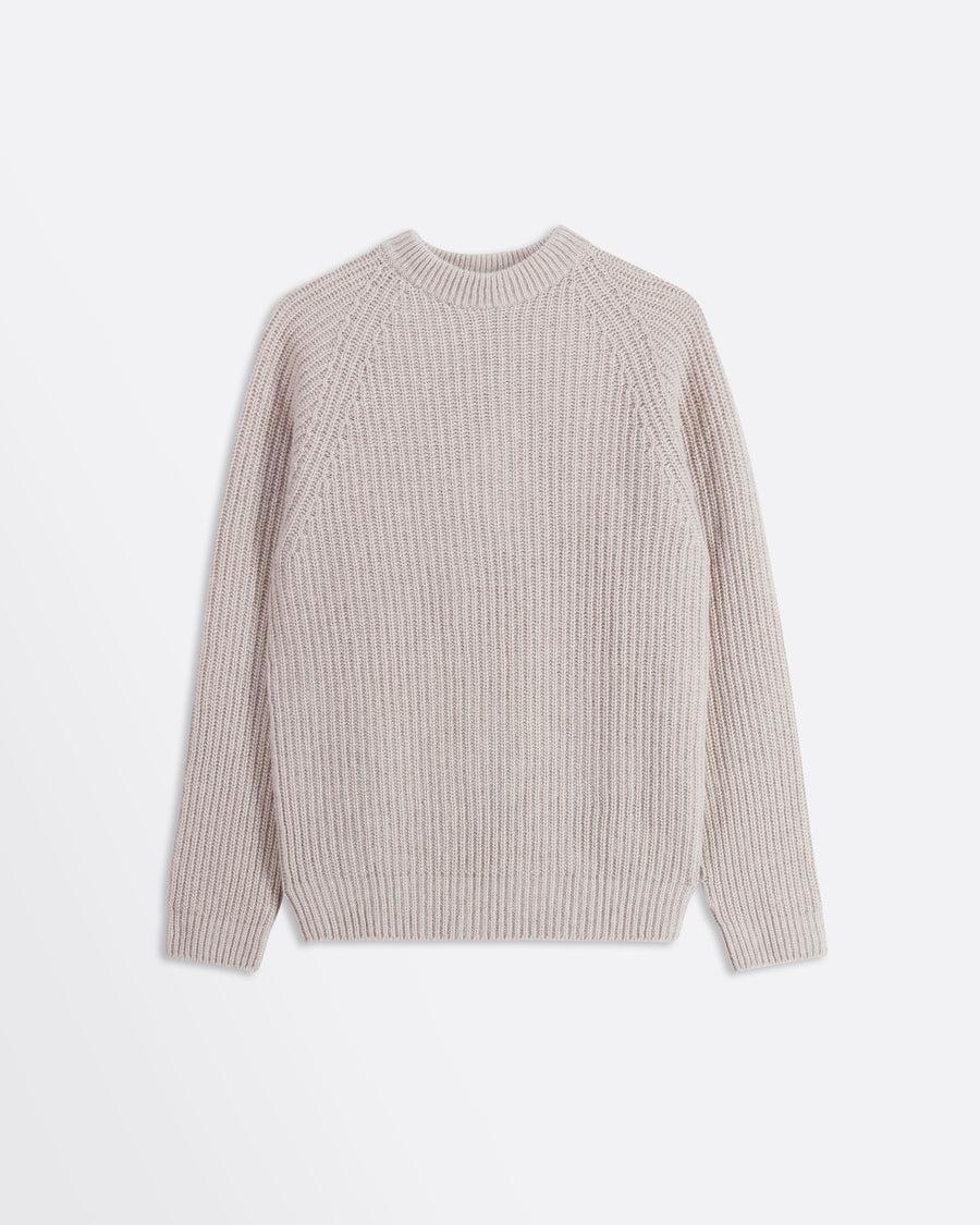 Scaglione ROUND NECK RIBBED HYBRD CASHMERE BEIGE