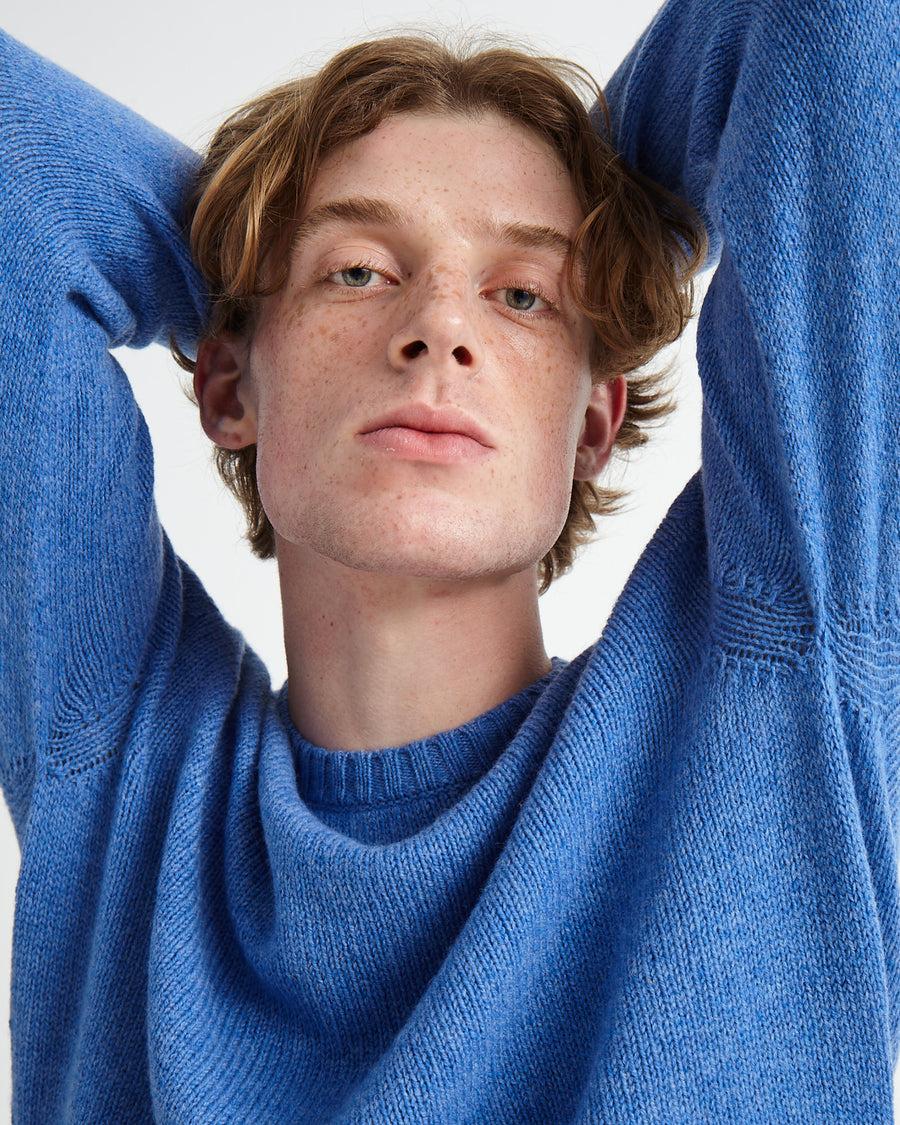 Scaglione ROUND NECK SEAMLESS SOFTWOOL CORNFLOWER Vendite Flash