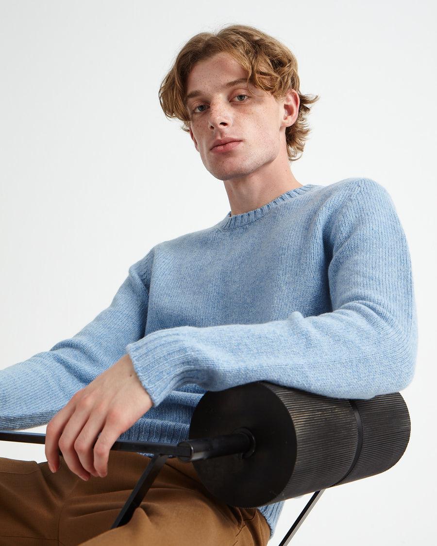 Scaglione ROUND NECK SEAMLESS SOFTWOOL BABYBLUE Vendita Calda