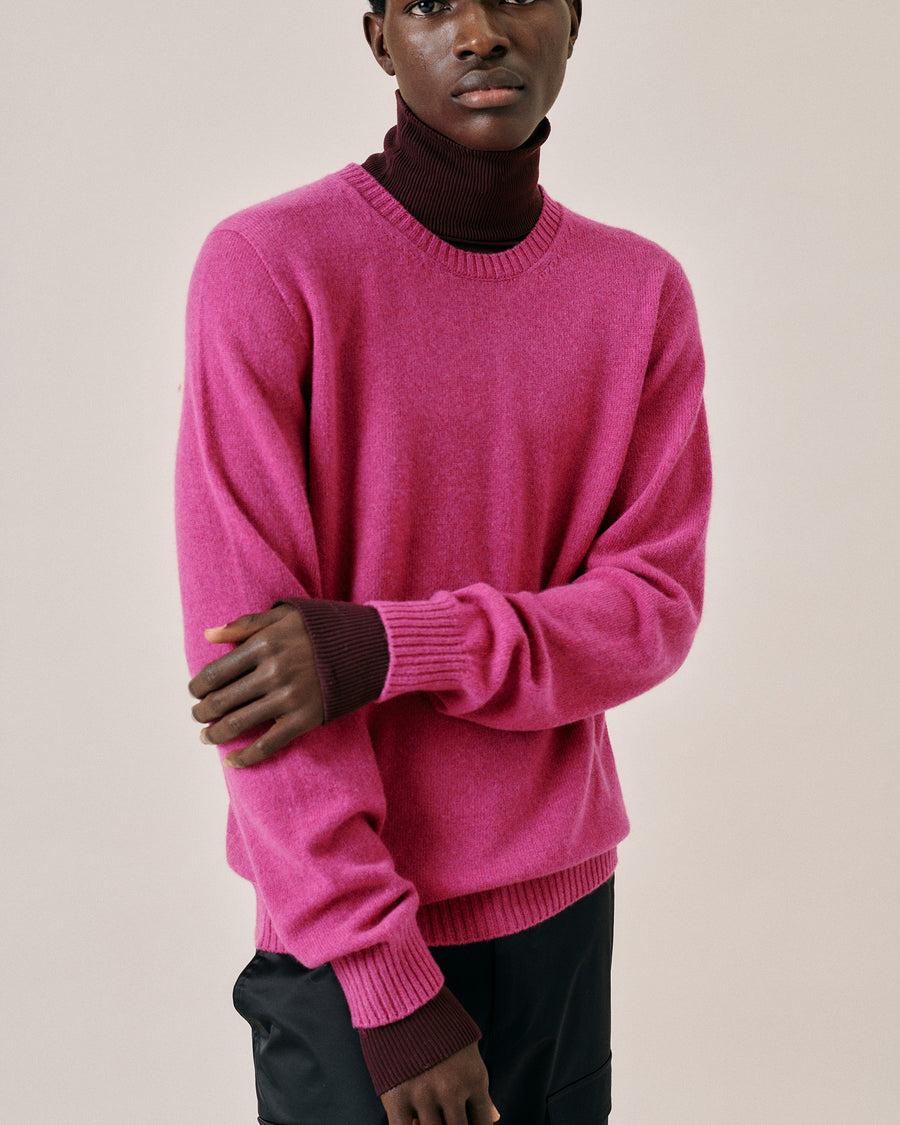 Scaglione ROUND NECK SEAMLESS HYBRD CASHMERE DAHLIA Vendite Flash