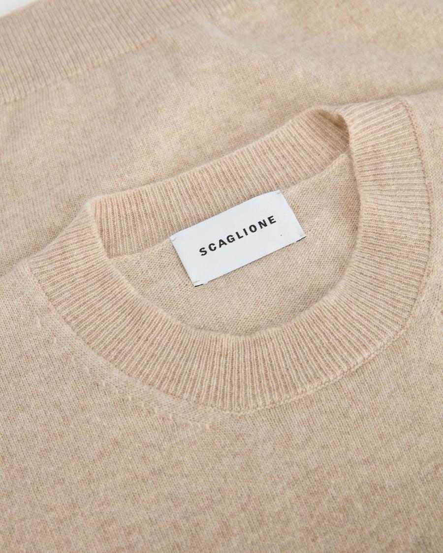 Scaglione T-SHIRT SLIM MIX CASH SAND Qualità