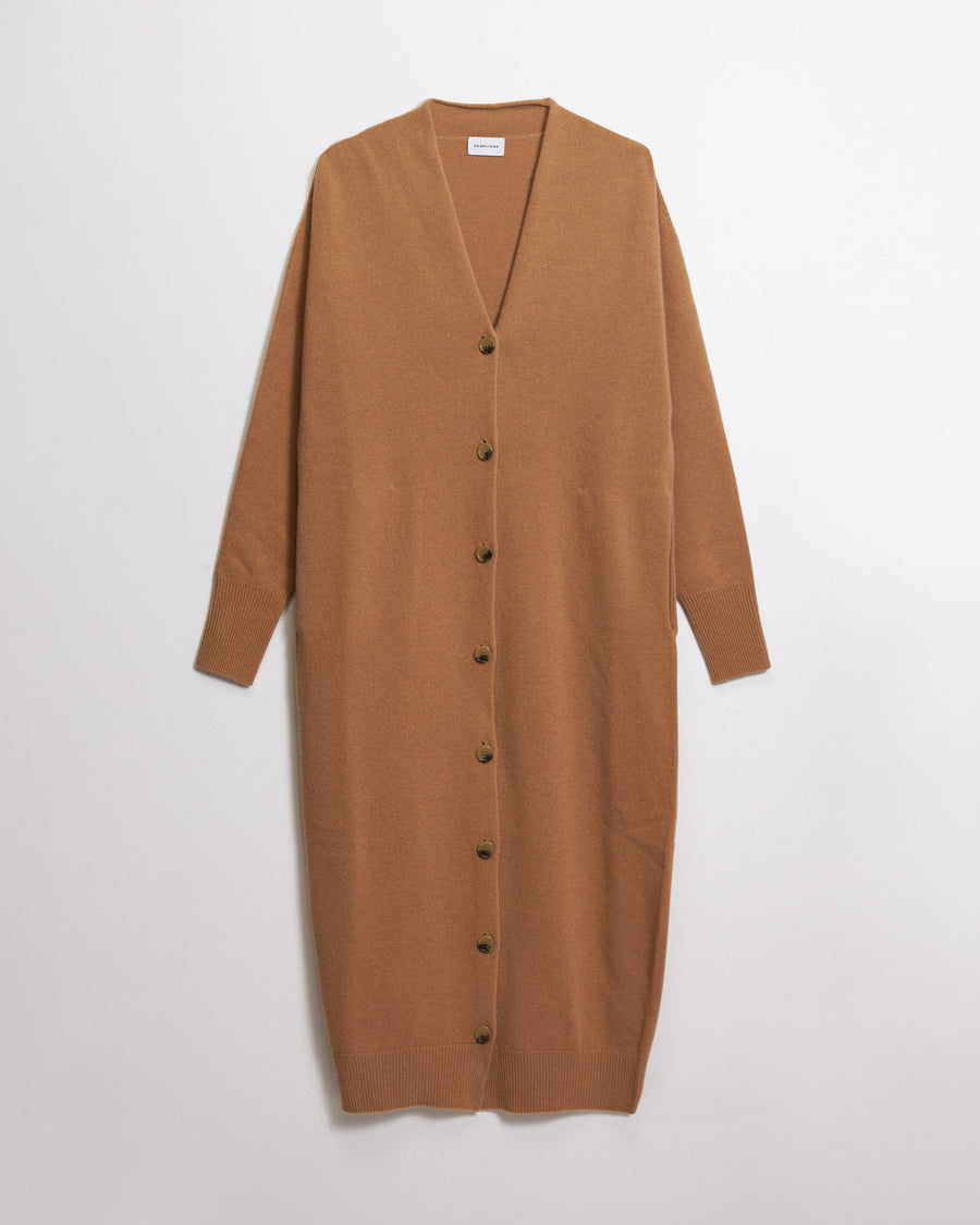 Scaglione CARDIGAN LUNGO SEAMLESS CARAMEL Spedizione Gratuita