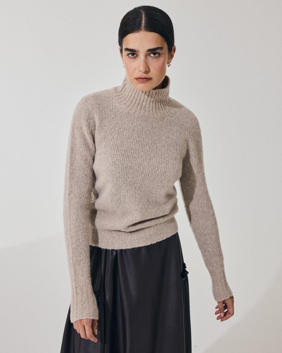 Scaglione TURTLE NECK SLIM PUFFED CASHMERE BEIGE Soddisfazione Garantita