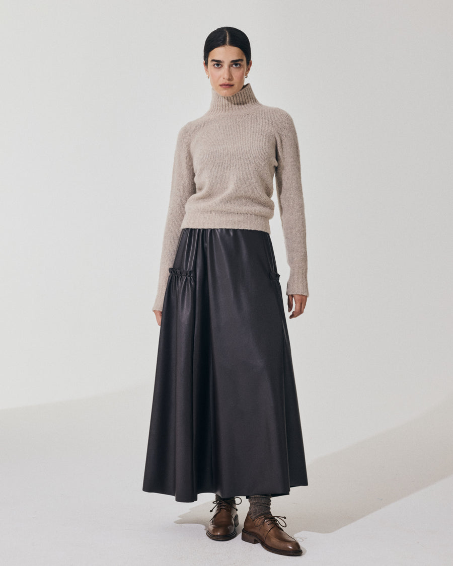 Scaglione TURTLE NECK SLIM PUFFED CASHMERE BEIGE Soddisfazione Garantita